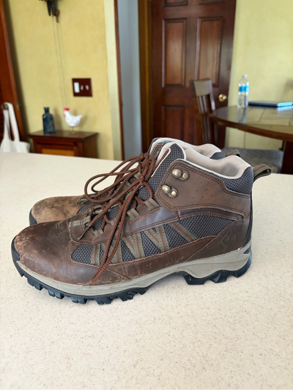 Men's Timberland Brown Leather Hiking Boots - Rugged Trail Support